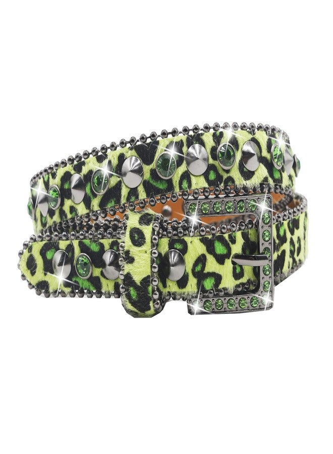EVERBLTING Rhinestone leopard Belt Women Cowgir Studded Belt Goth Bling Stylish Belts Punk Y2k sparkly Belts 105 - Image 1